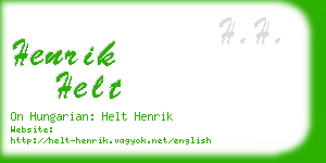 henrik helt business card